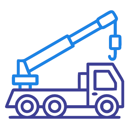An icon of a tow truck or crane.