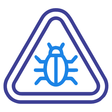A bugs warning symbol of cyber security