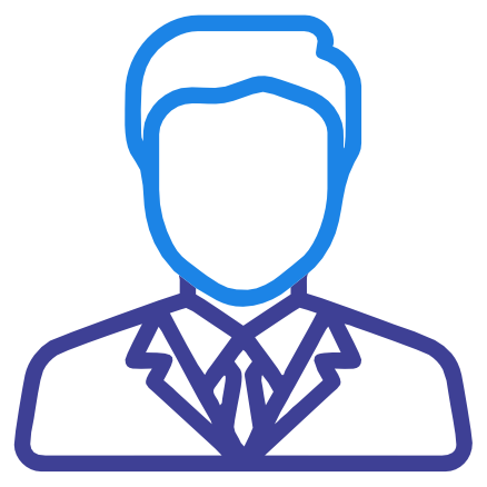 Icon of a male figure in a suit and tie, depicted with a formal and professional demeanor.