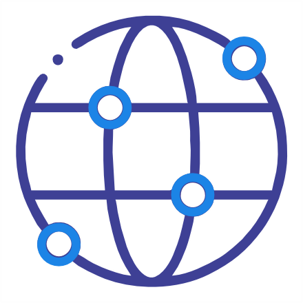 Globe and network icon – global insurance reach