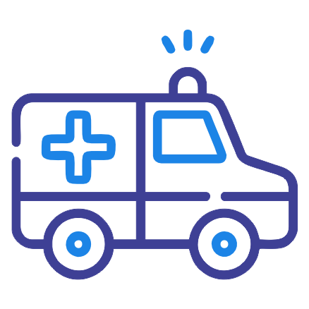 An icon of an ambulance, representing emergency medical services.