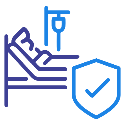 peatient in hospital bed icon