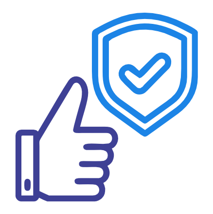 Shield with checkmark icon – trusted insurance coverage