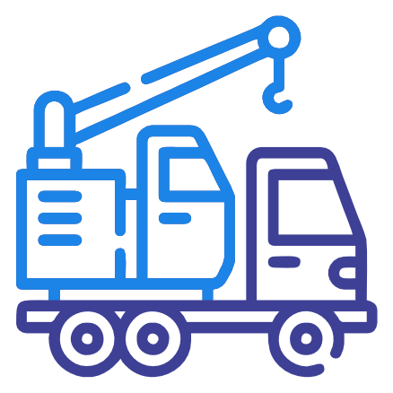 An icon of a tow truck or crane.