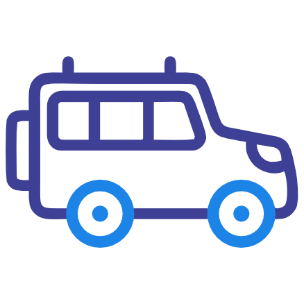 أيقونة مخطط أزرق لسيارة ركاب، يُرجح أنها سيارة سيدان أو هاتشباك.