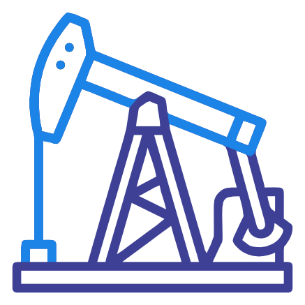 An icon of an oil derrick, representing oil and gas industry or energy.
