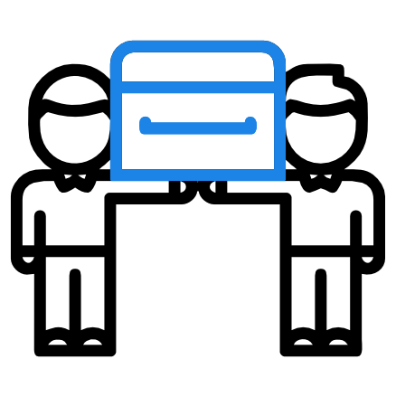 An icon of two people holding a coffin