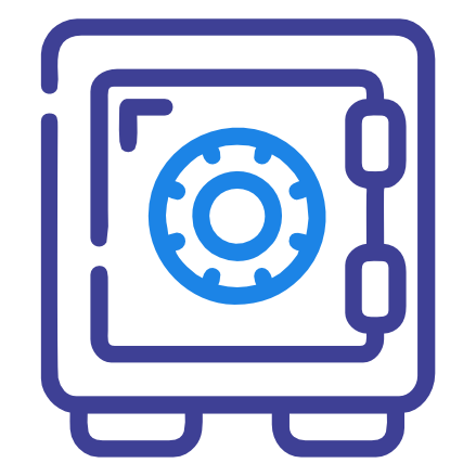 Safe box icon – secure insurance and protection